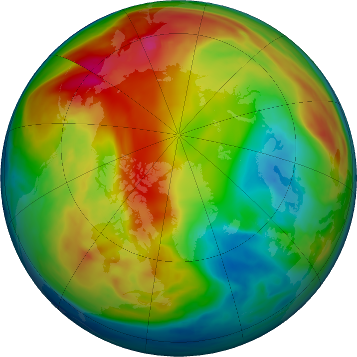 Arctic ozone map for 28 January 2017